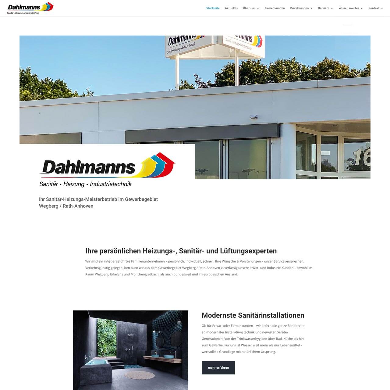 Screenshot Website Dahlmanns