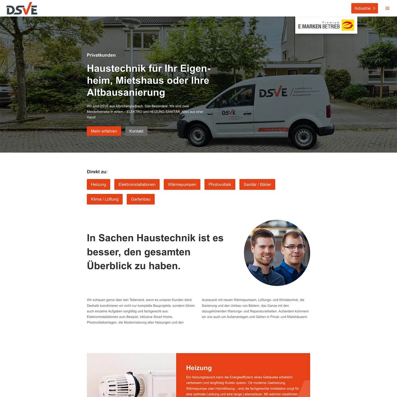 Screenshot Website DSVE