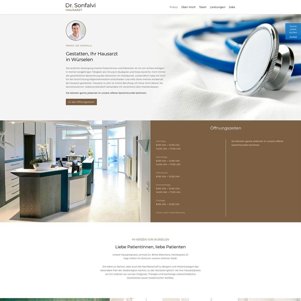 Screenshot Website Hausarzt in Würselen